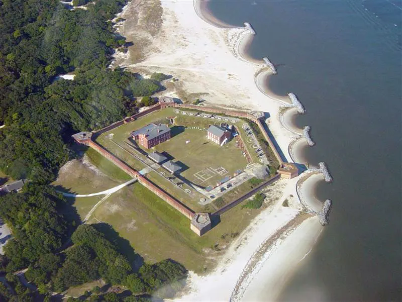 Aerial view of Fort Clinch on Amelia Island