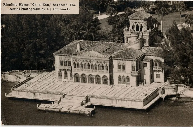 Vintage postcard of Ca' d'Zan, the Ringling mansion in Sarasota